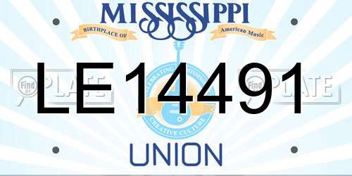 LE14491 Mississippi License Plate