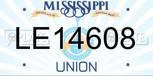 LE14608 Mississippi License Plate