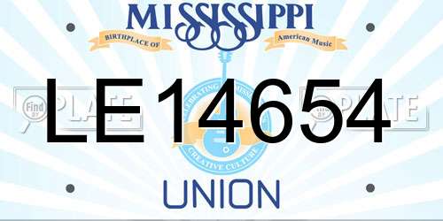 LE14654 Mississippi License Plate