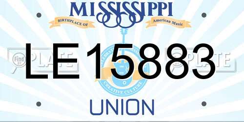 LE15883 Mississippi License Plate