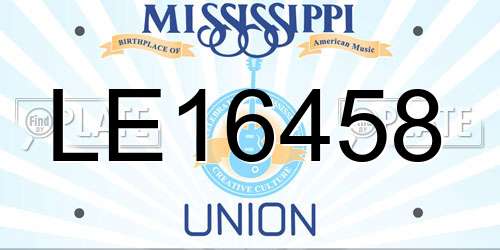 LE16458 Mississippi License Plate