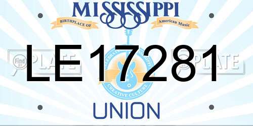 LE17281 Mississippi License Plate