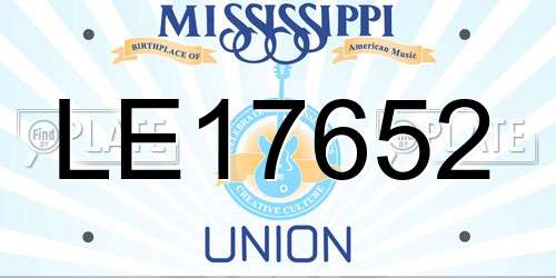 LE17652 Mississippi License Plate