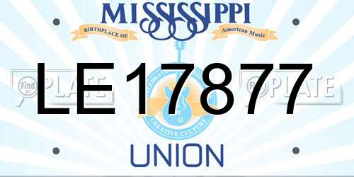 LE17877 Mississippi License Plate