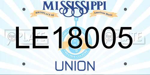 LE18005 Mississippi License Plate