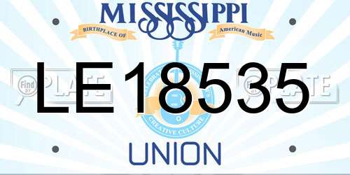 LE18535 Mississippi License Plate
