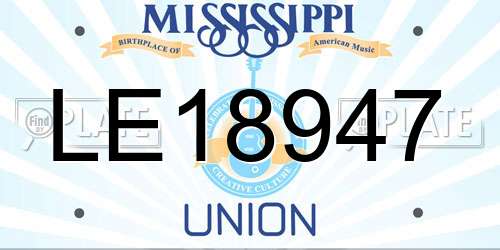 LE18947 Mississippi License Plate