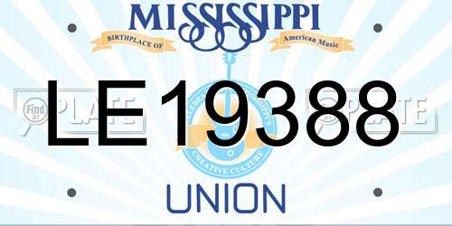 LE19388 Mississippi License Plate