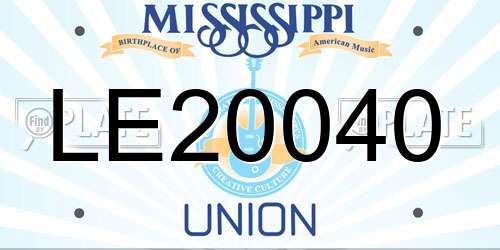 LE20040 Mississippi License Plate