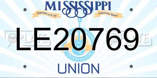 LE20769 Mississippi License Plate
