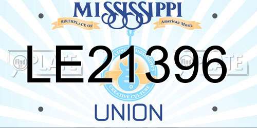 LE21396 Mississippi License Plate