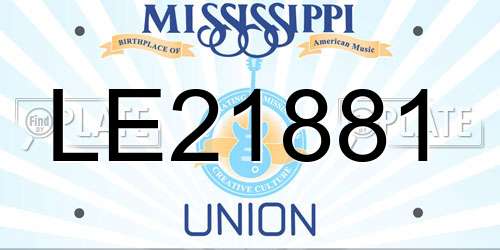 LE21881 Mississippi License Plate