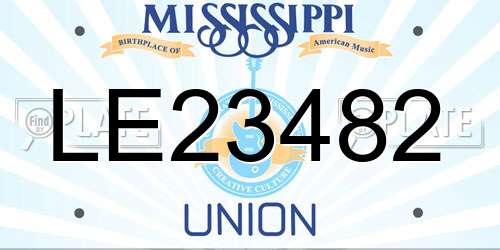 LE23482 Mississippi License Plate