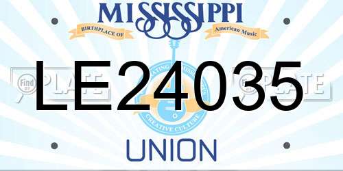 LE24035 Mississippi License Plate