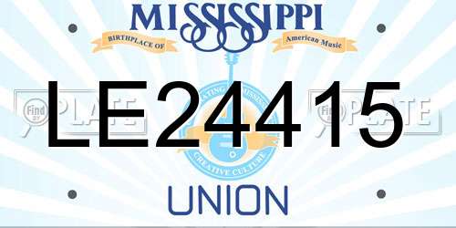 LE24415 Mississippi License Plate