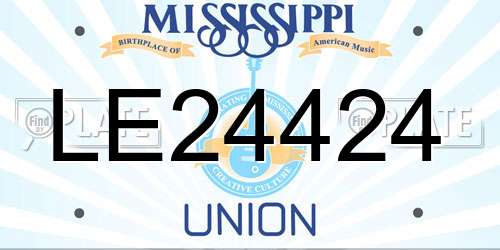 LE24424 Mississippi License Plate