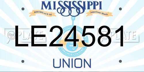 LE24581 Mississippi License Plate