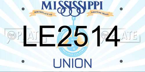 LE2514 Mississippi License Plate