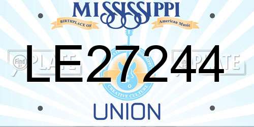 LE27244 Mississippi License Plate