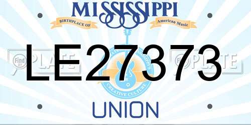 LE27373 Mississippi License Plate