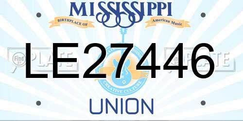 LE27446 Mississippi License Plate
