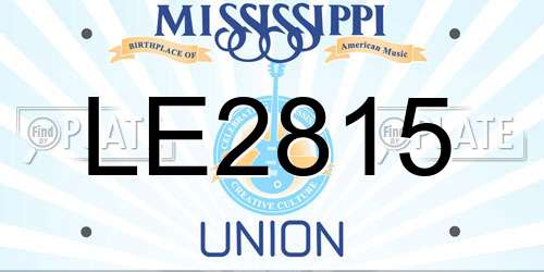 LE2815 Mississippi License Plate