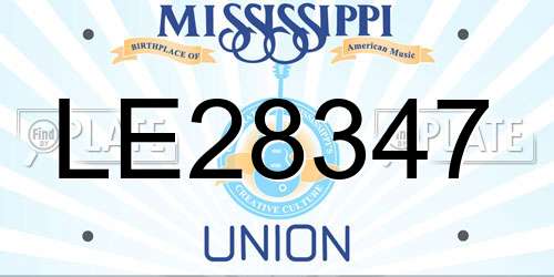 LE28347 Mississippi License Plate