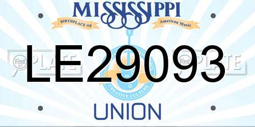 LE29093 Mississippi License Plate