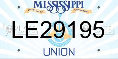 LE29195 Mississippi License Plate