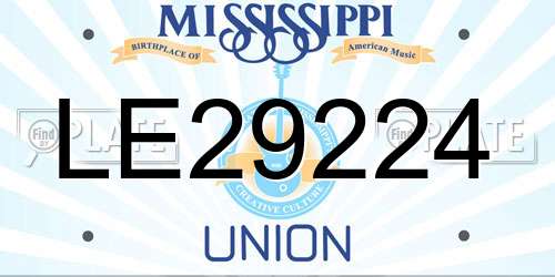 LE29224 Mississippi License Plate
