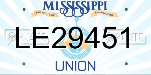 LE29451 Mississippi License Plate