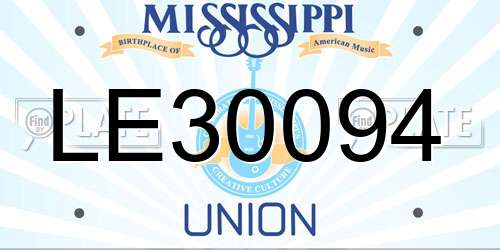 LE30094 Mississippi License Plate