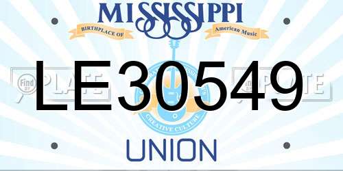 LE30549 Mississippi License Plate