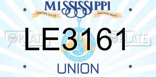 LE3161 Mississippi License Plate