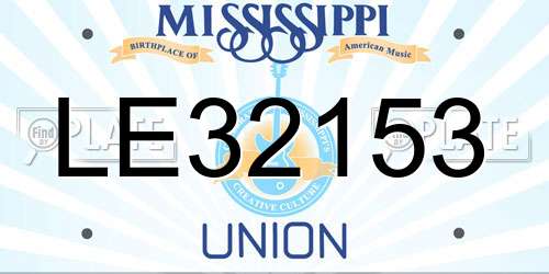 LE32153 Mississippi License Plate