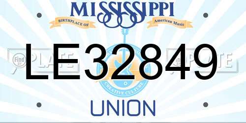 LE32849 Mississippi License Plate