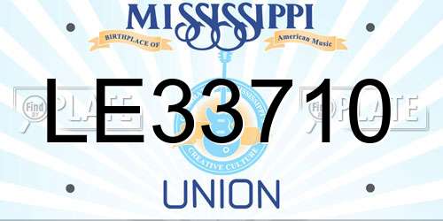 LE33710 Mississippi License Plate