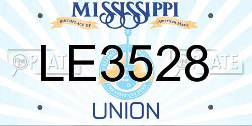 LE3528 Mississippi License Plate