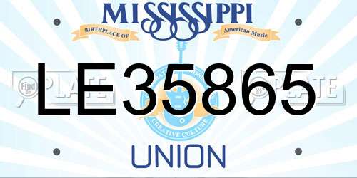 LE35865 Mississippi License Plate