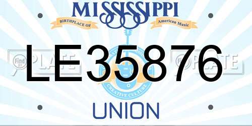 LE35876 Mississippi License Plate