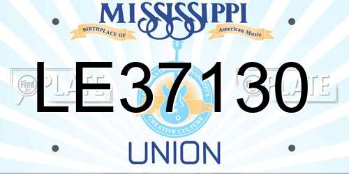 LE37130 Mississippi License Plate