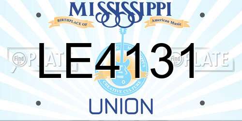 LE4131 Mississippi License Plate