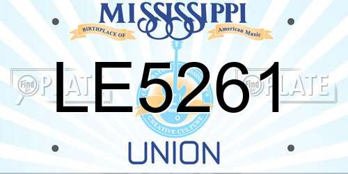 LE5261 Mississippi License Plate