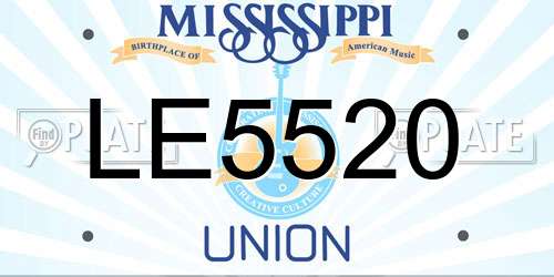 LE5520 Mississippi License Plate