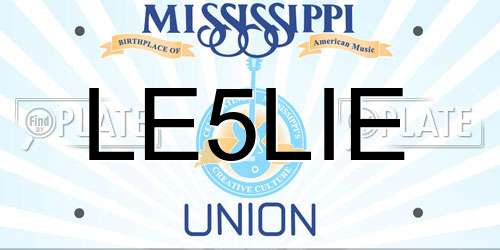 LE5LIE Mississippi License Plate