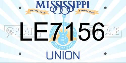 LE7156 Mississippi License Plate