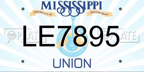 LE7895 Mississippi License Plate