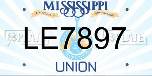 LE7897 Mississippi License Plate