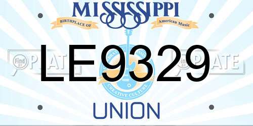 LE9329 Mississippi License Plate