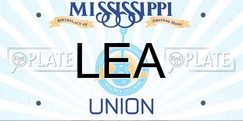 LEA Mississippi License Plate